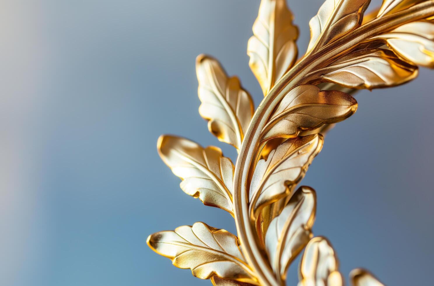 AI generated Golden laurel wreath photo