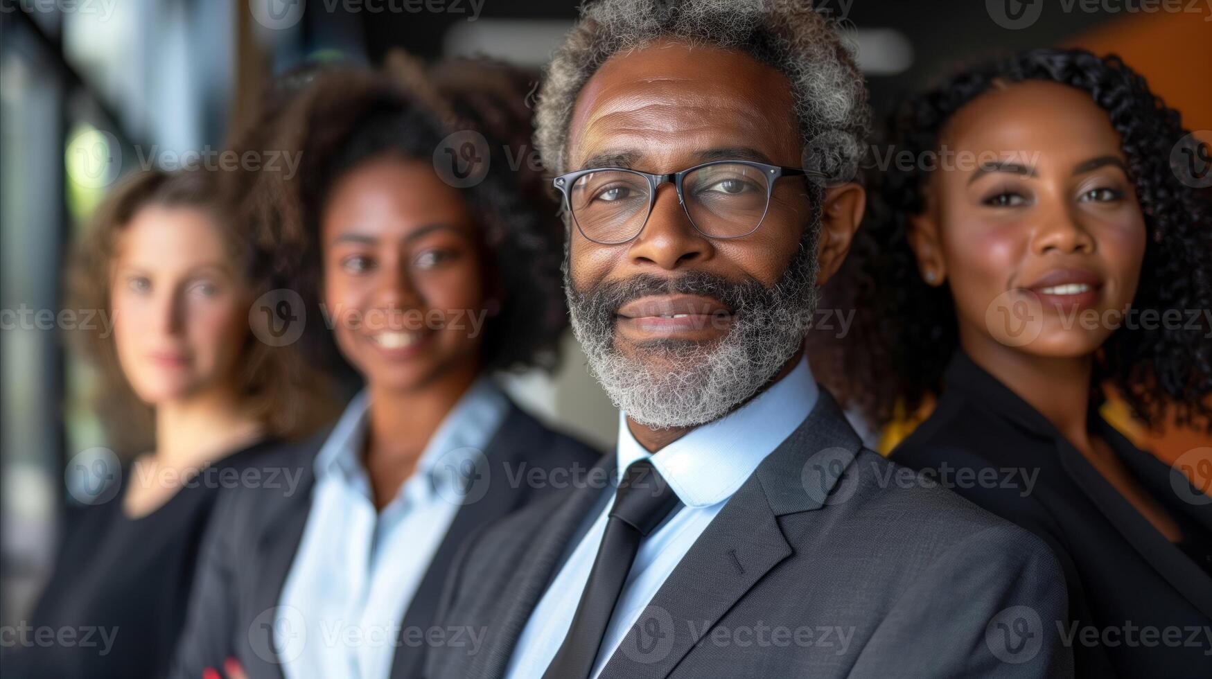 ai generado grupo de personas en pie juntos en unidad foto