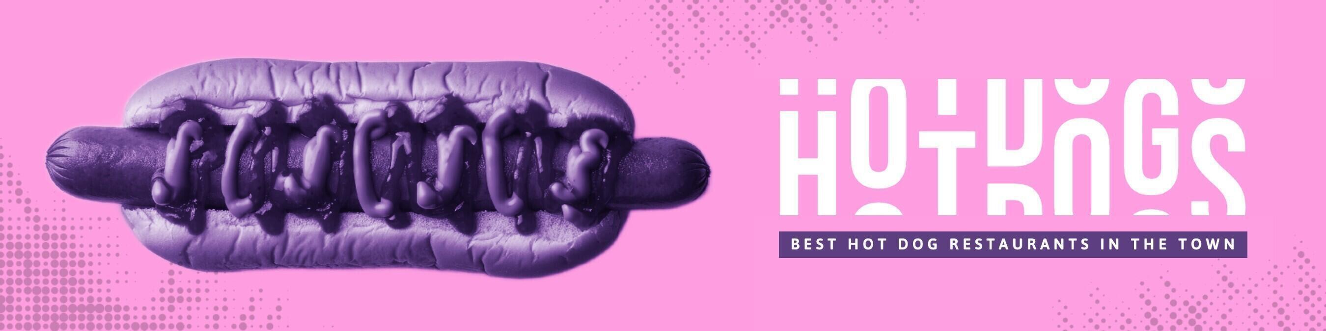 Pink Hot Dog Restaurants Linkedin Banner Template