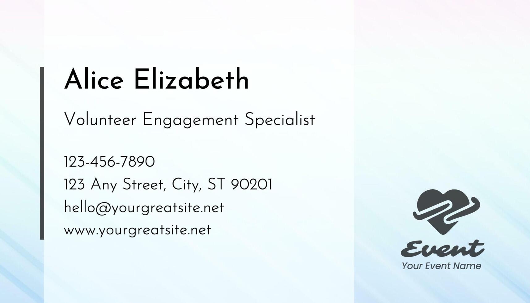 Volunteer Business Cards (Horizontal) template