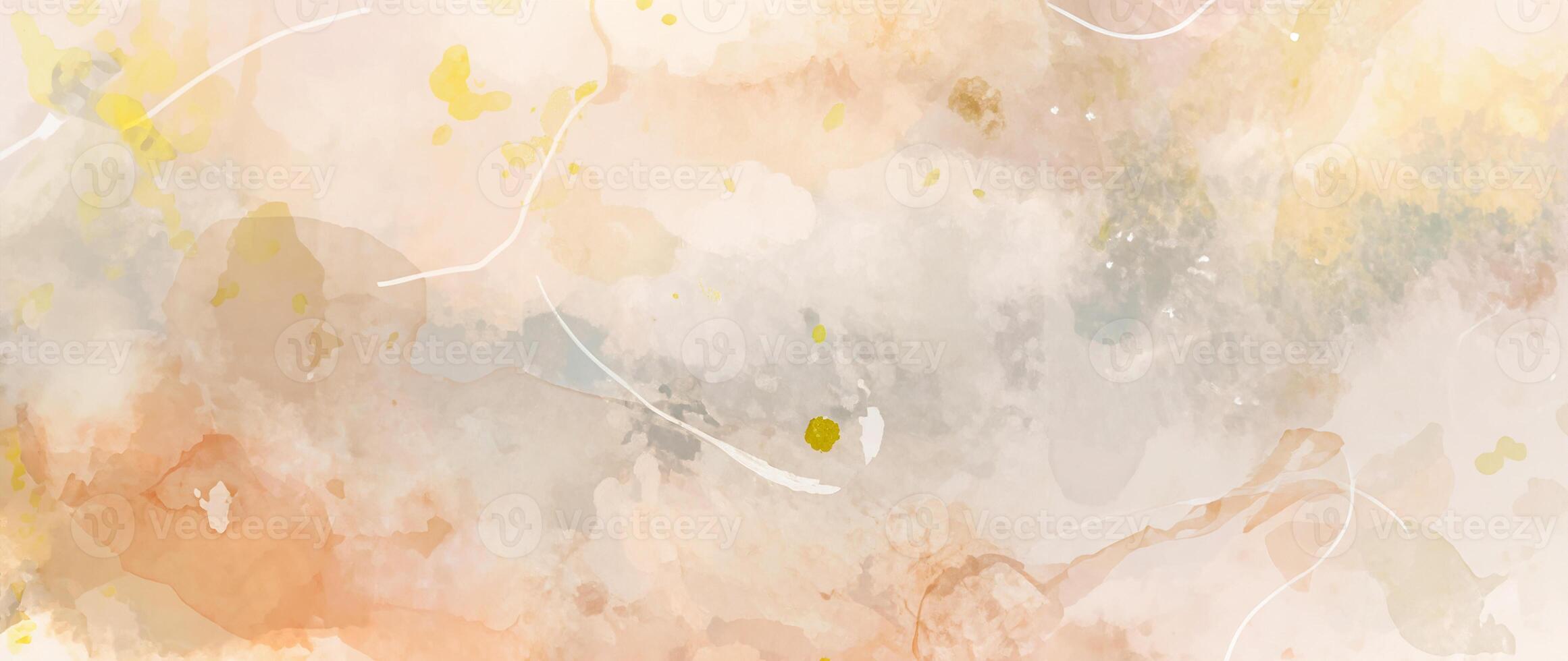 Golden Touch, Elegant Watercolor Abstract Background with Luxurious Gold Texture and Brushstrokes. photo