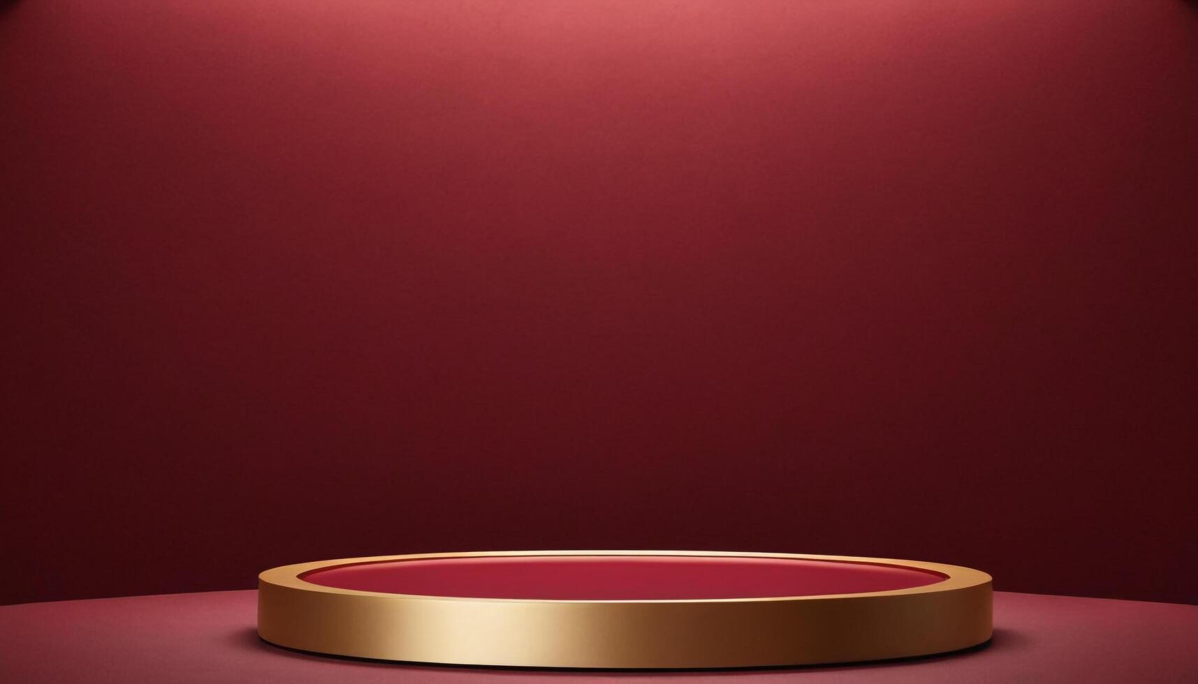 AI generated Abstract Gold Podium product with Maroon color Luxury Background photo