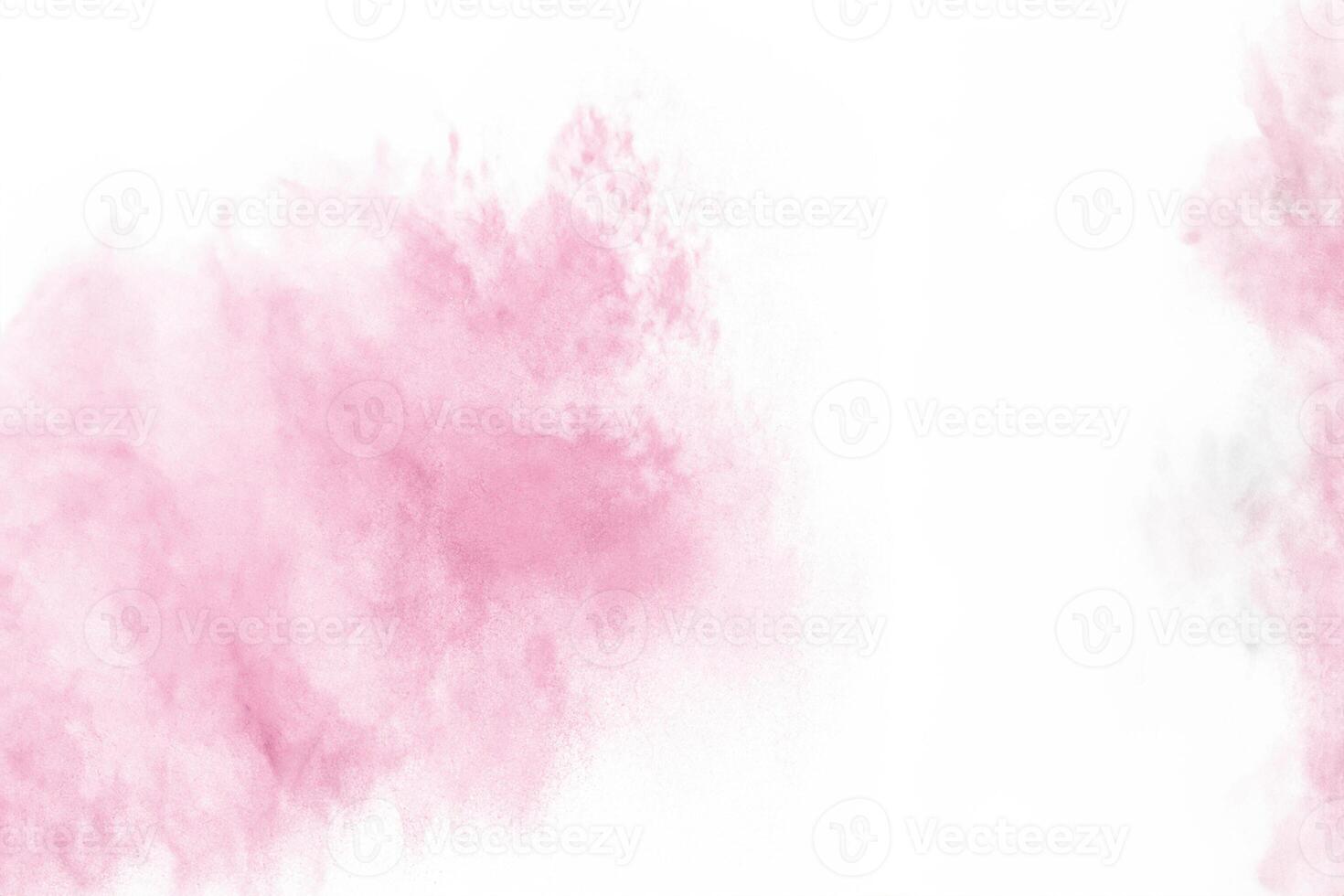 Vibrant Pink Powder Burst, Explosive Splash on Clean White Surface. photo