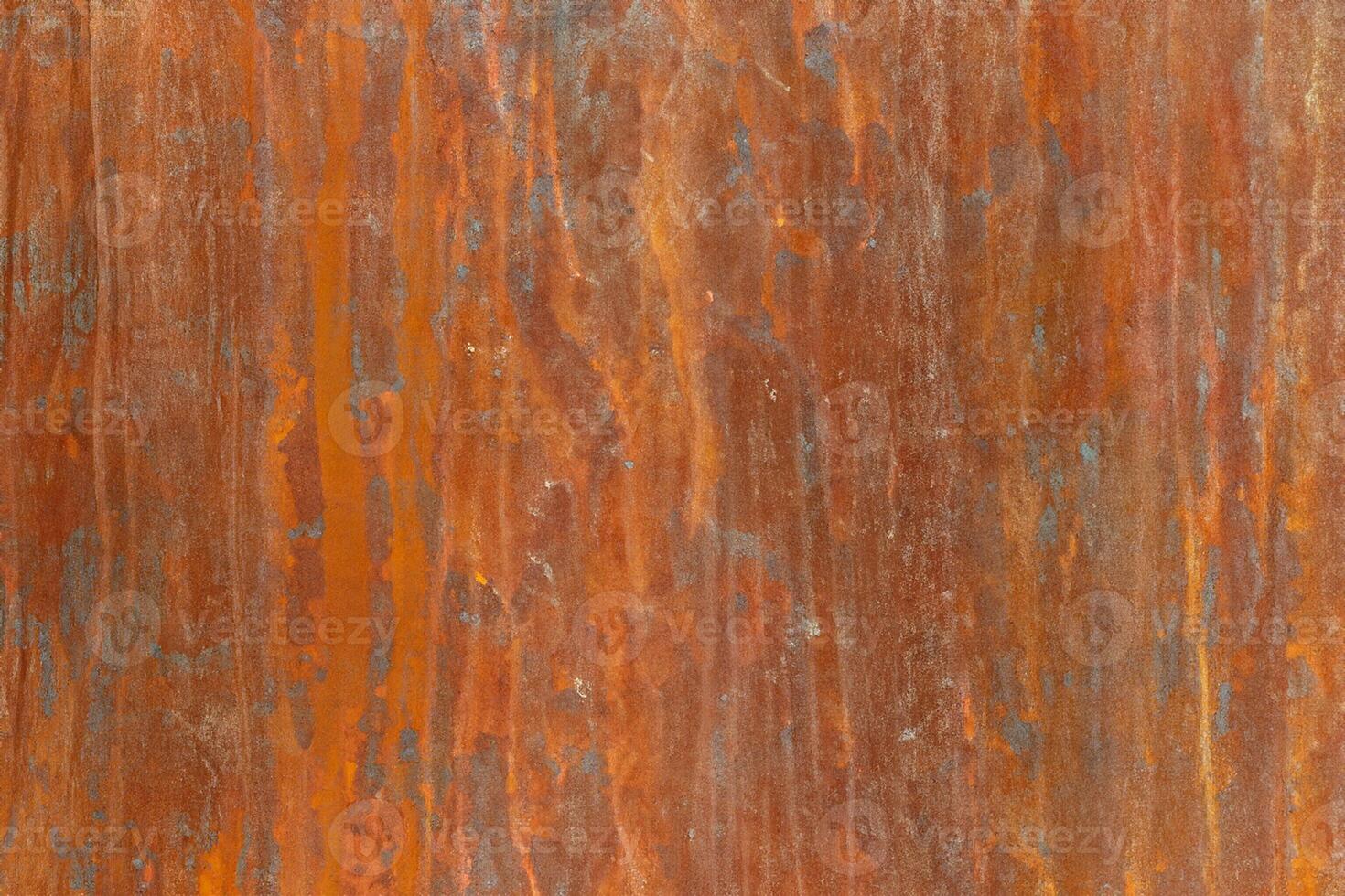 Vintage Rustic Texture, Weathered Steel Plate, Yellow Iron Table, and Old Brown Metal Wall with Orange Rust Stains, .Perfect for Retro Backdrops and Dark Board Backgrounds photo