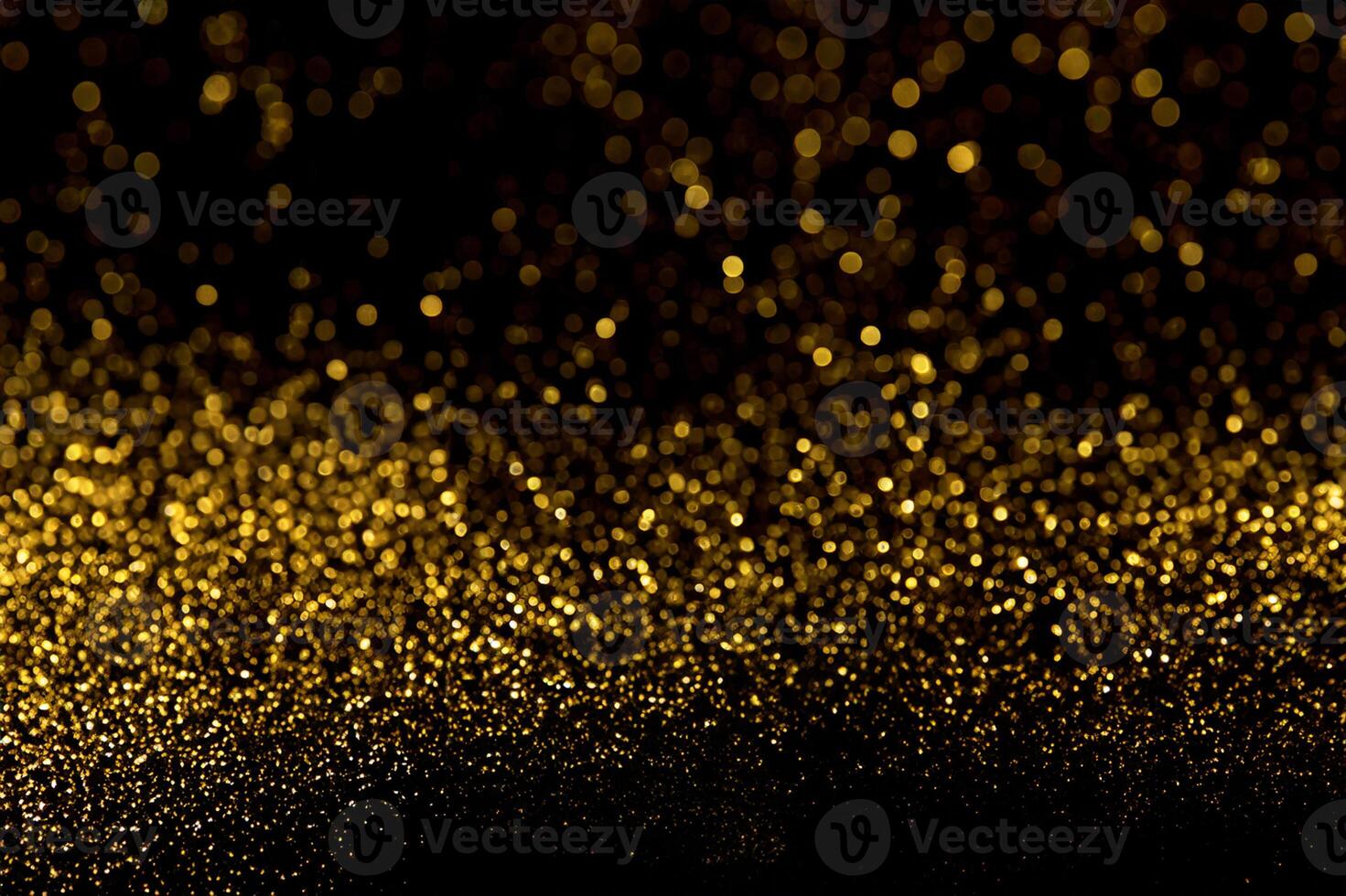 Gilded Glow, Abstract Gold Background with Vintage Lights and Glitter. photo