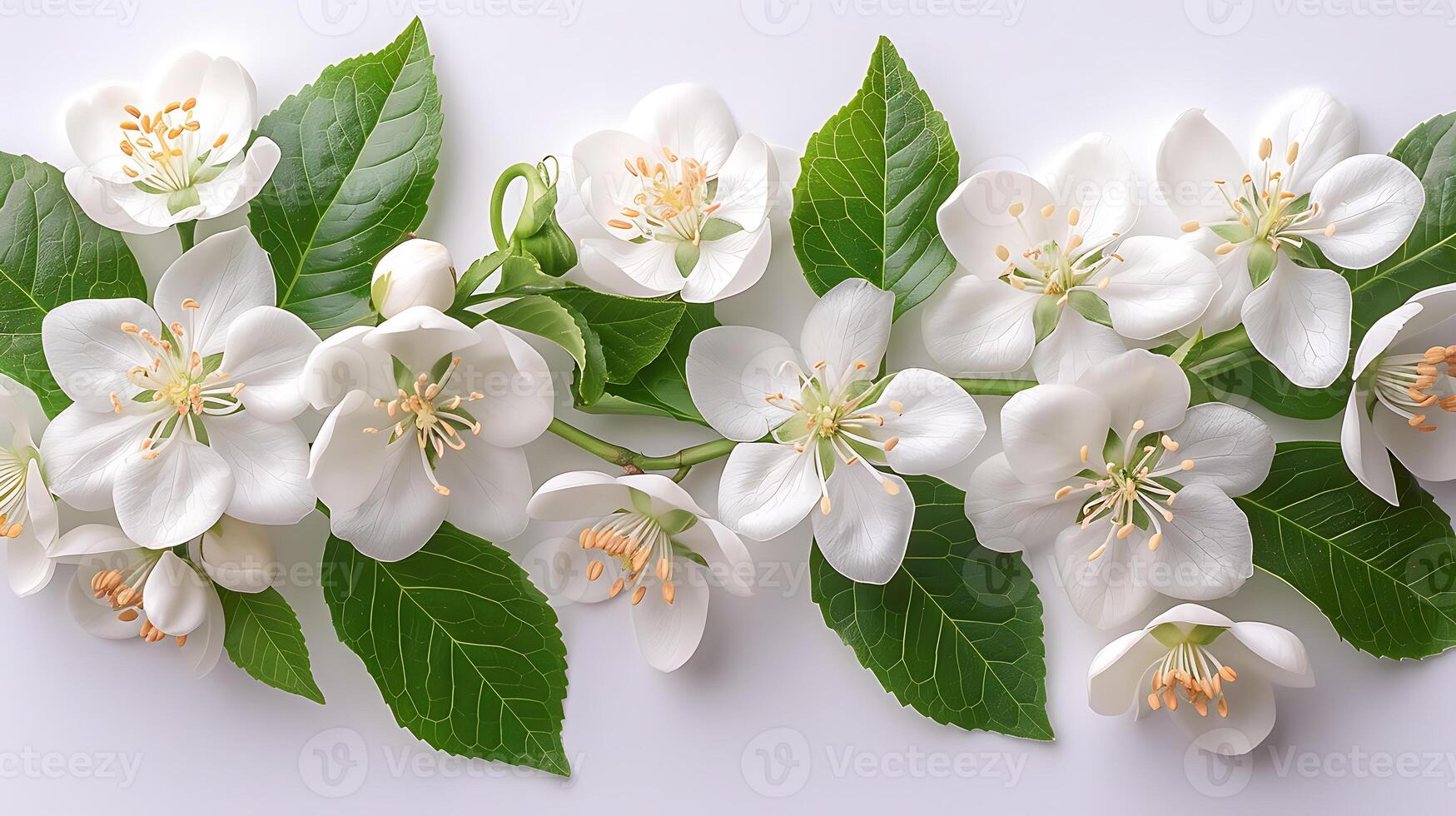 ai generado jazmín en un blanco antecedentes foto