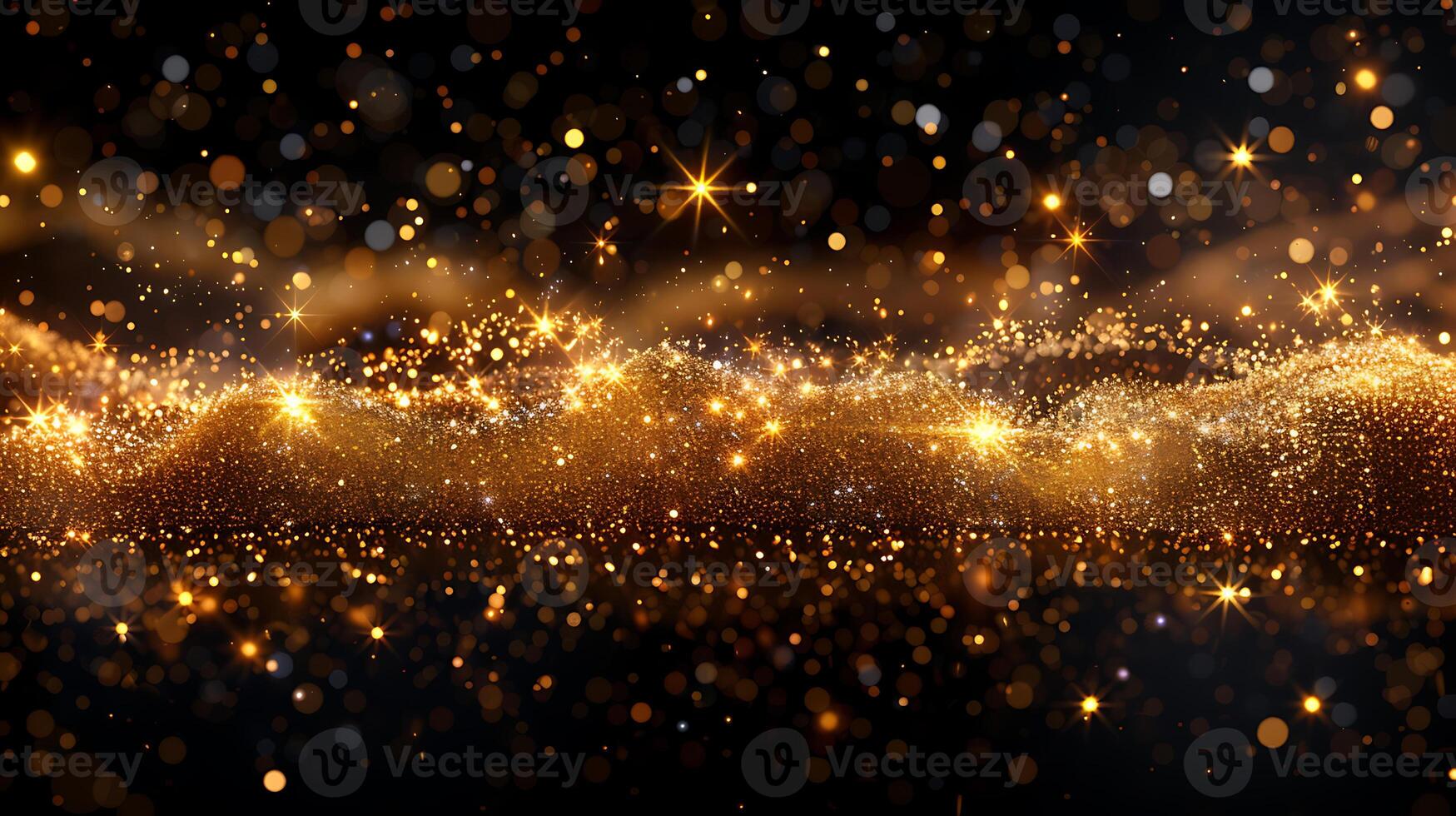 AI generated A shiny gold background with stars and sparkles photo