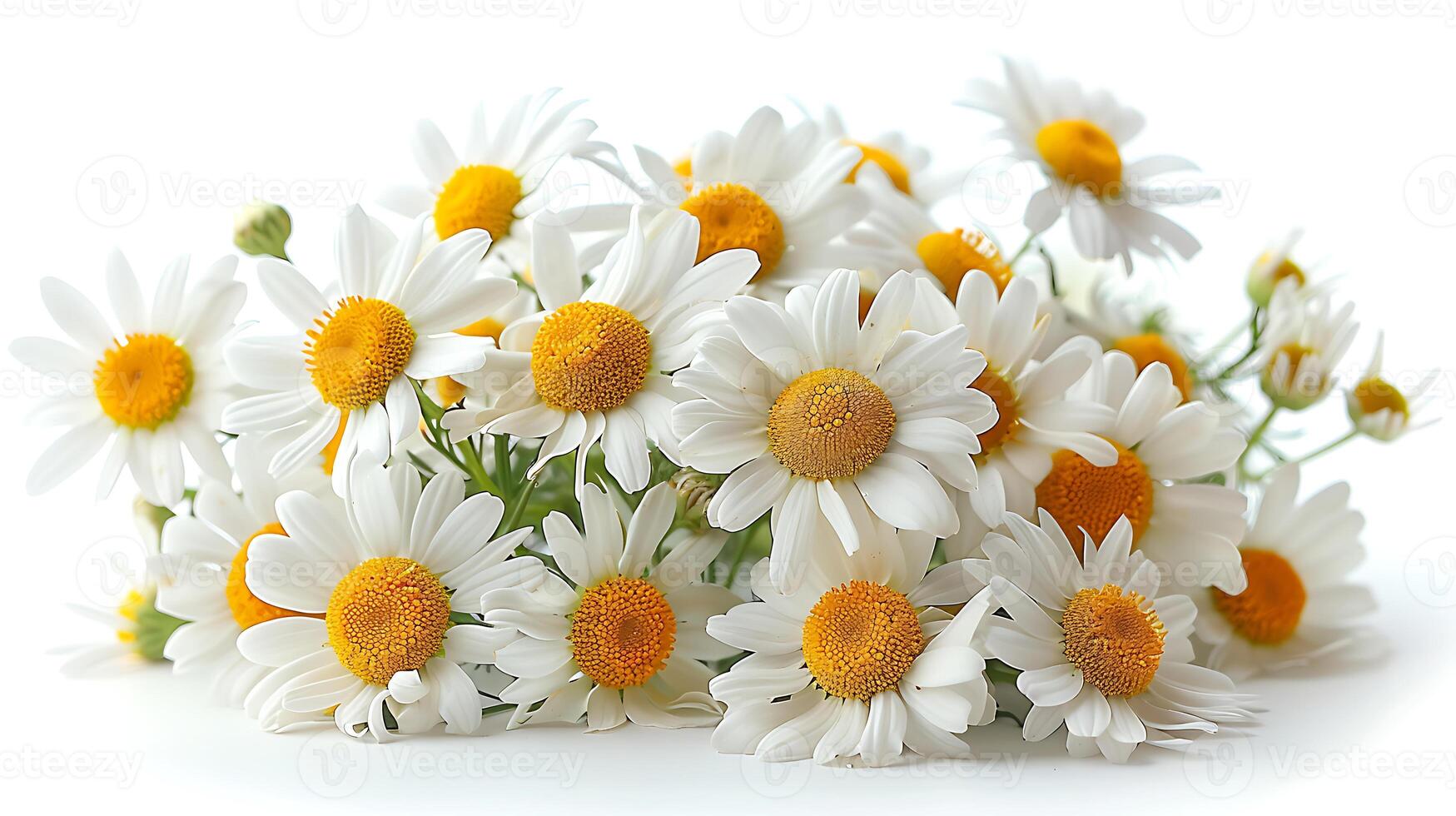 AI generated Medicinal chamomile flowers on a white background photo