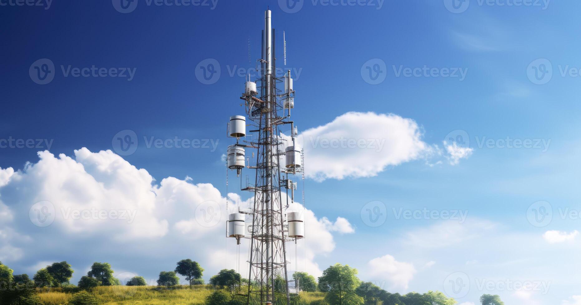 AI generated The Backbone of Modern Communication - An In-Depth Look at 4G and 5G Cellular Telecommunication Towers photo