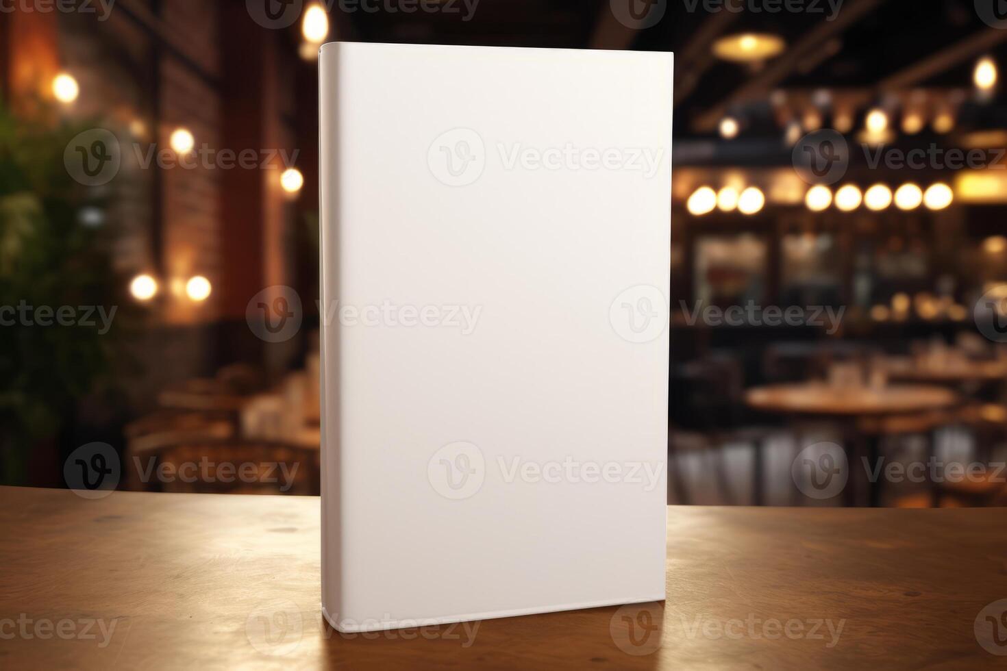 AI generated Box mock up on a blank notebook cover with soft lighting. Generative AI photo