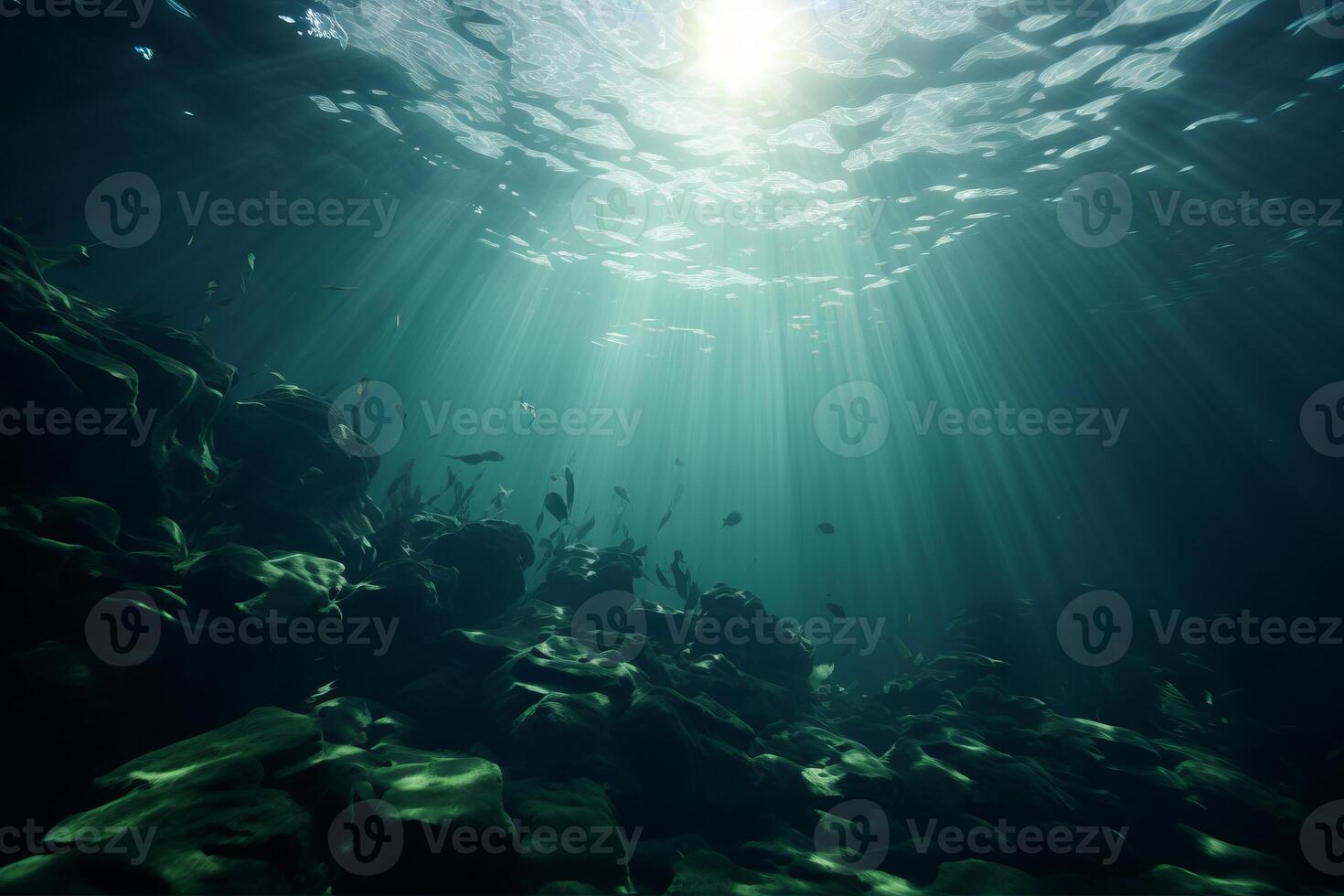 AI generated The mesmerizing play of light on the ocean's surface. Generative AI photo