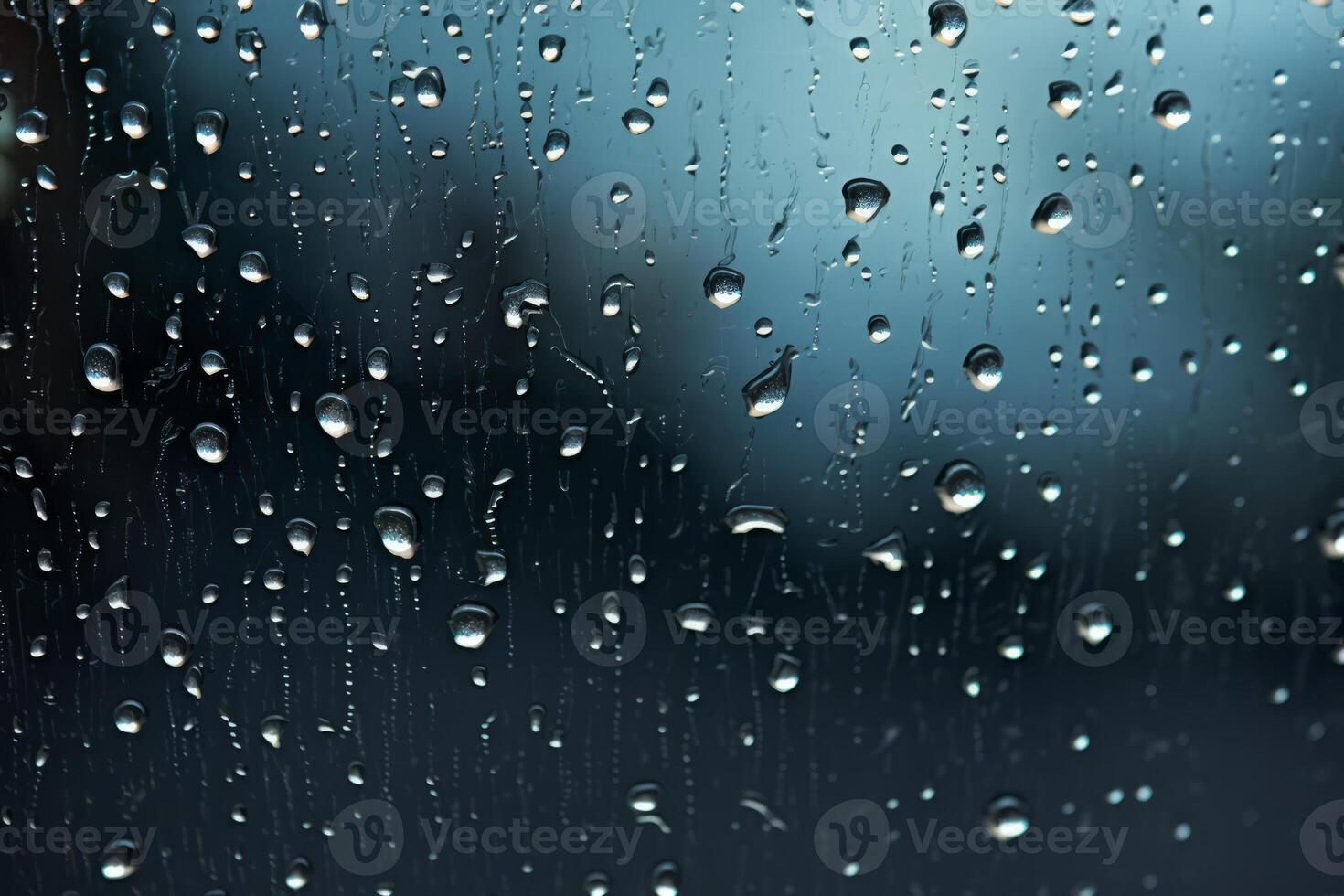 AI generated A close up of raindrops on a windowpane reflecting the dynamic play of light and shadow. Generative AI photo