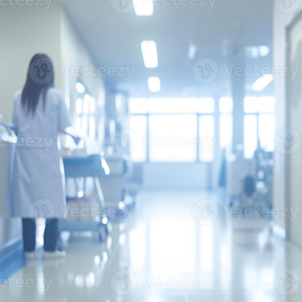 AI generated view Obscured Medical Setting Stock Photo Excellence, medical background blur For Social Media Post Size
