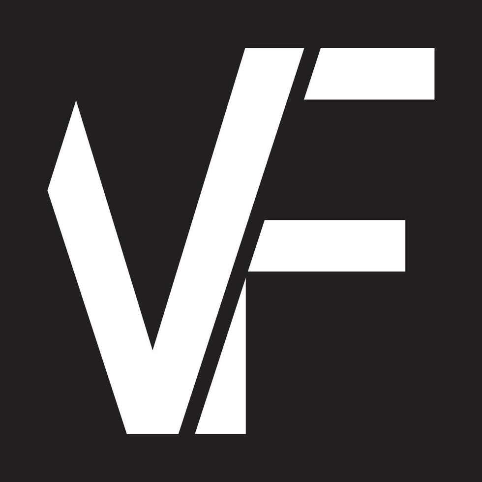 vf letra marca logo diseño con un hoja vector