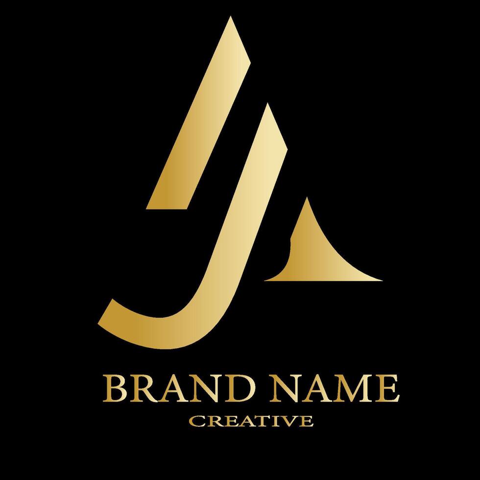 JA letter branding logo design with a leaf.. vector