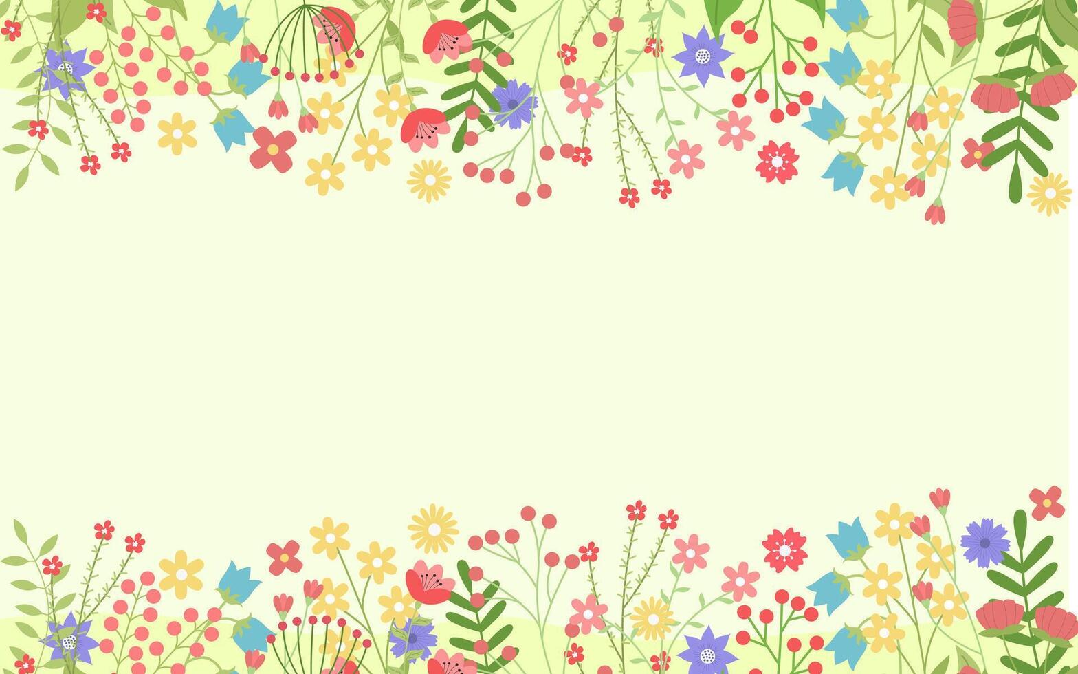 Spring background with flowers and plants for your creativity, for banners, for wedding invitations and for congratulations on spring and Easter vector