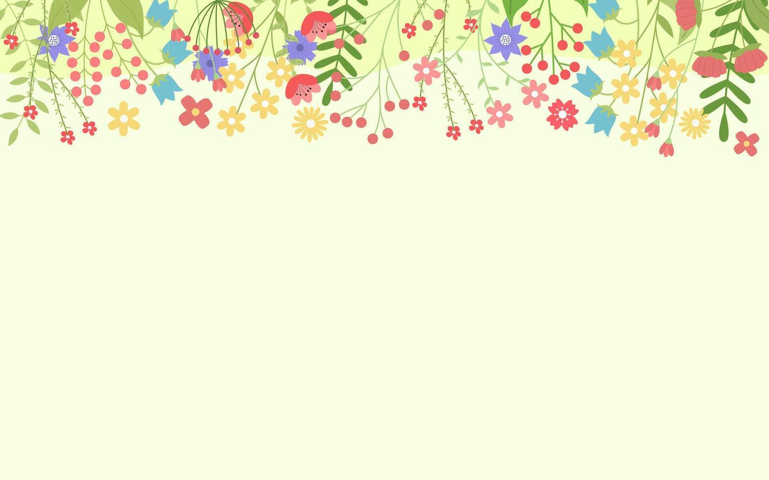 Spring background with flowers and plants for your creativity, for banners, for wedding invitations and for congratulations on spring and Easter vector