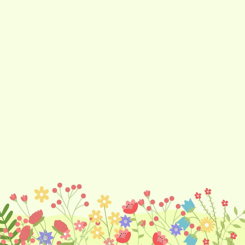 Spring background with flowers and plants for your creativity, for banners, for wedding invitations and for congratulations on spring and Easter vector