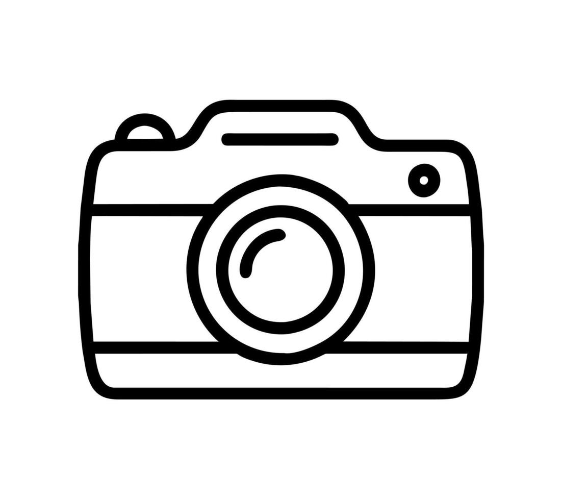 Camera icon features snapshot of camera with flash, symbolizing capturing photos instantly. It represents media and photography, showcasing concept of taking photos through lens. vector