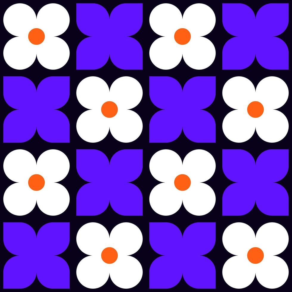 Abstract seamless pattern with flowers. Modern geometric vector background for textile, fabric, wallpaper, wrapping.