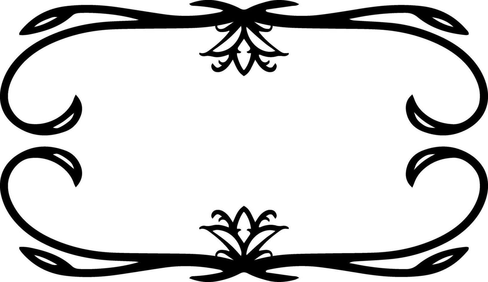 Vintage element Damask frame border pattern Engraving stencil Vector illustration