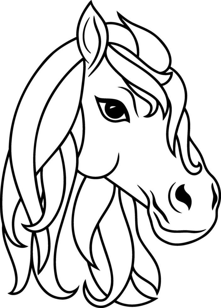 Silhouette horse animal Tattoo Sketch Vector illustration