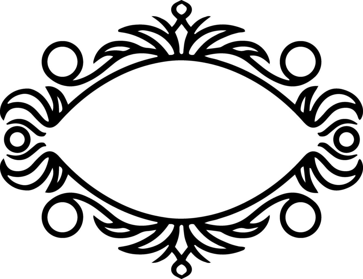 Vintage element Damask frame border pattern Engraving stencil Vector illustration