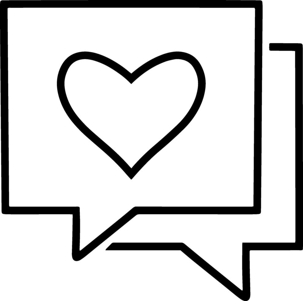 Doodle chat heart Speech symbol Sketch vector illustration