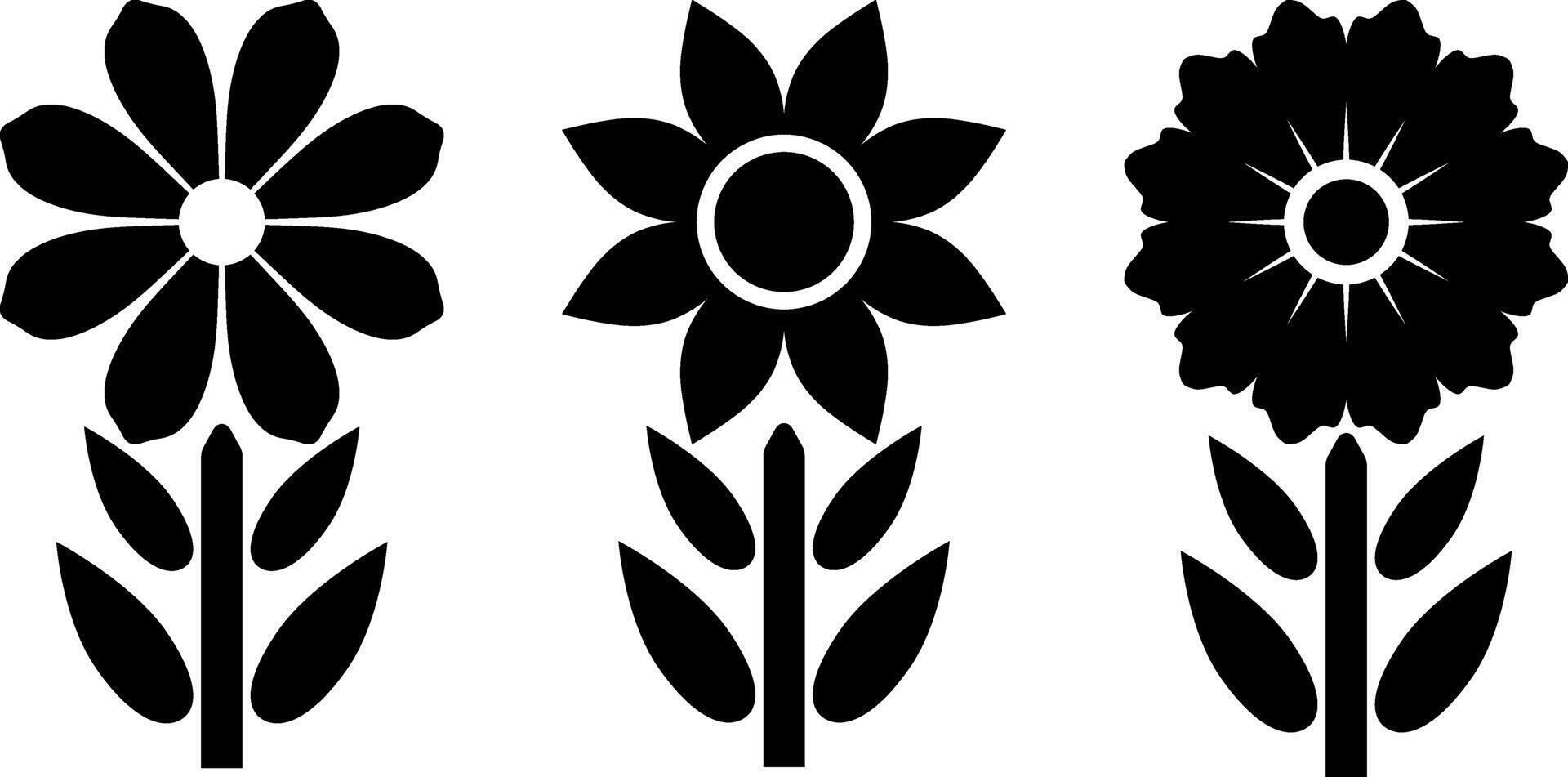 Stencil flower icon Cartoon clipart Vector illustration