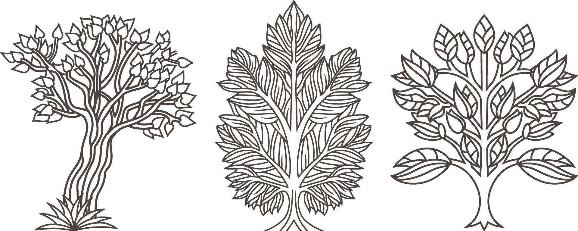 Doodle tree with leaf icon Sketch clipart Vector illustration