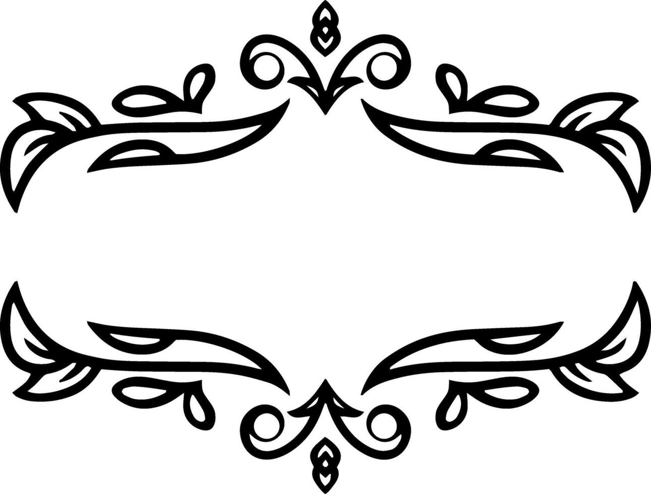 Vintage element Damask frame border pattern Engraving stencil Vector illustration