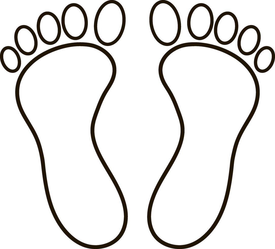 Foot print foot shoes icon Human footprint silhouette Footcare Travel barefoot vector