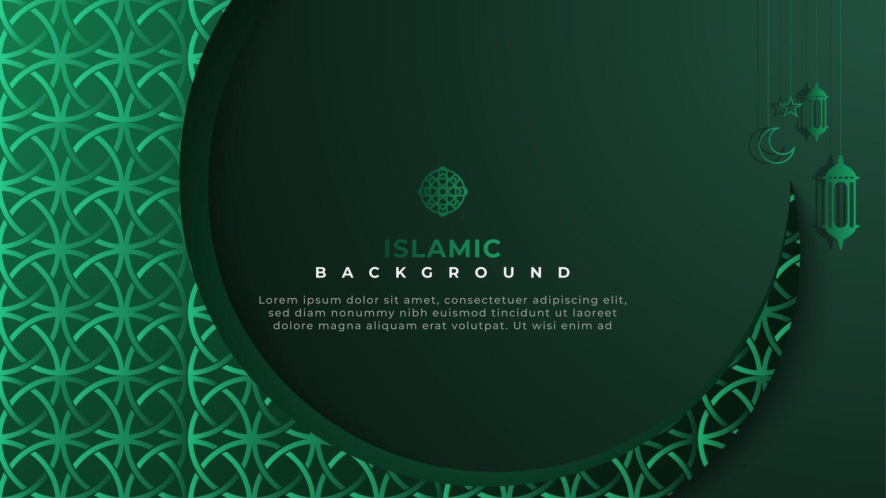 Dark green Islamic background vector