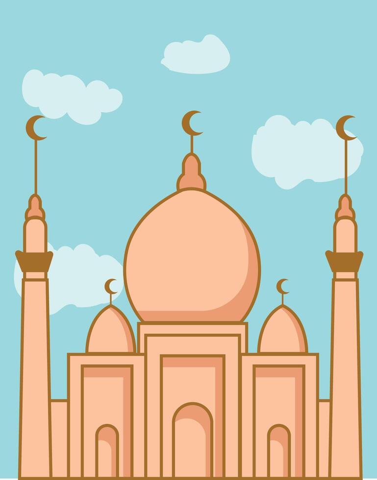 Simple Mosque Vector Illustration Symbol of Serenity and Faith
