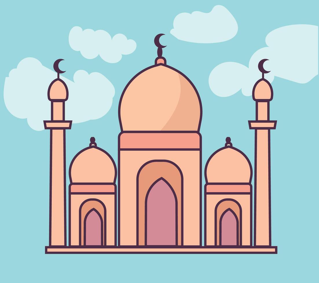 Simple Mosque Vector Illustration Symbol of Serenity and Faith