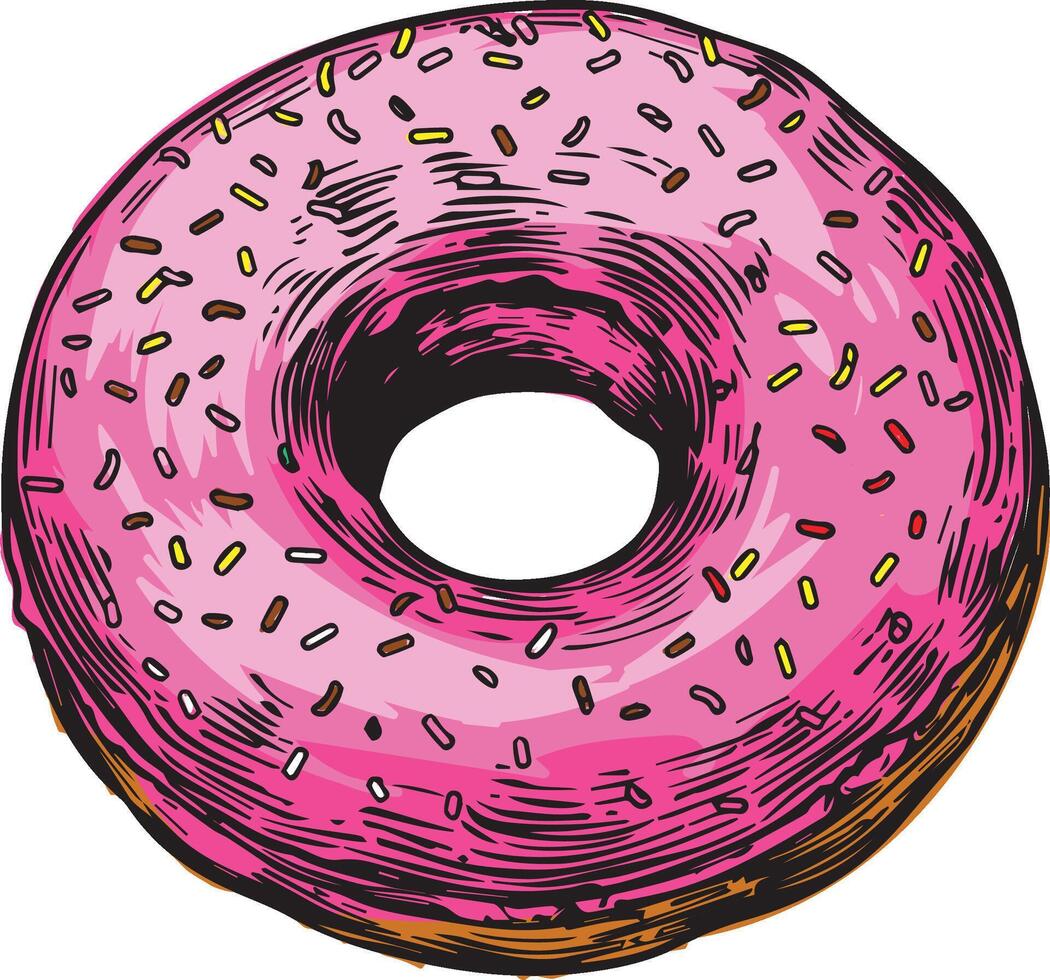 Pink Sweety Donut Vector image Artwork