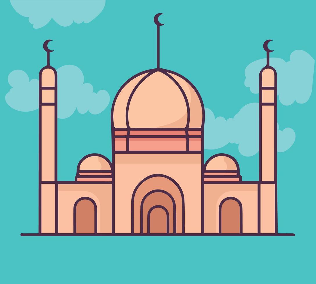 Simple Mosque Vector Illustration Symbol of Serenity and Faith