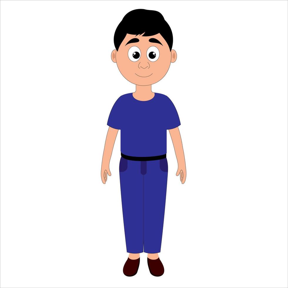 cute happy smiling child 2d cartoon character isolated on white background vector