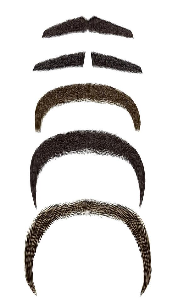 set vector mustache different colors.