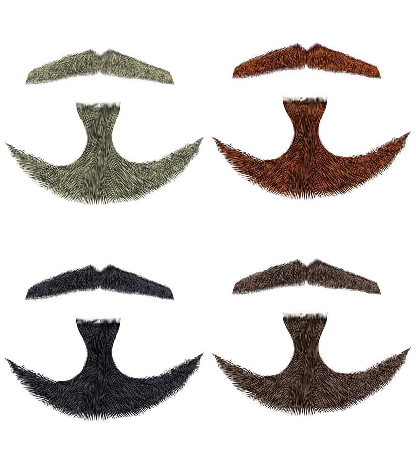 set vector Beard and mustache different colors.