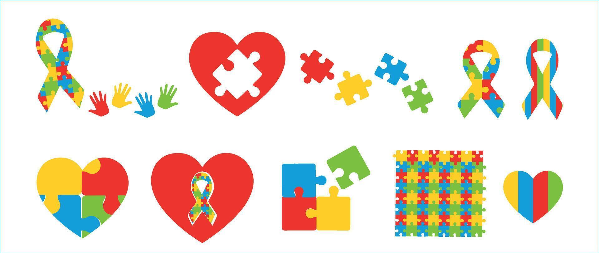 A symbol of autism. The drawing with one line with a place for the text. World Autism Awareness Day. Vector illustration