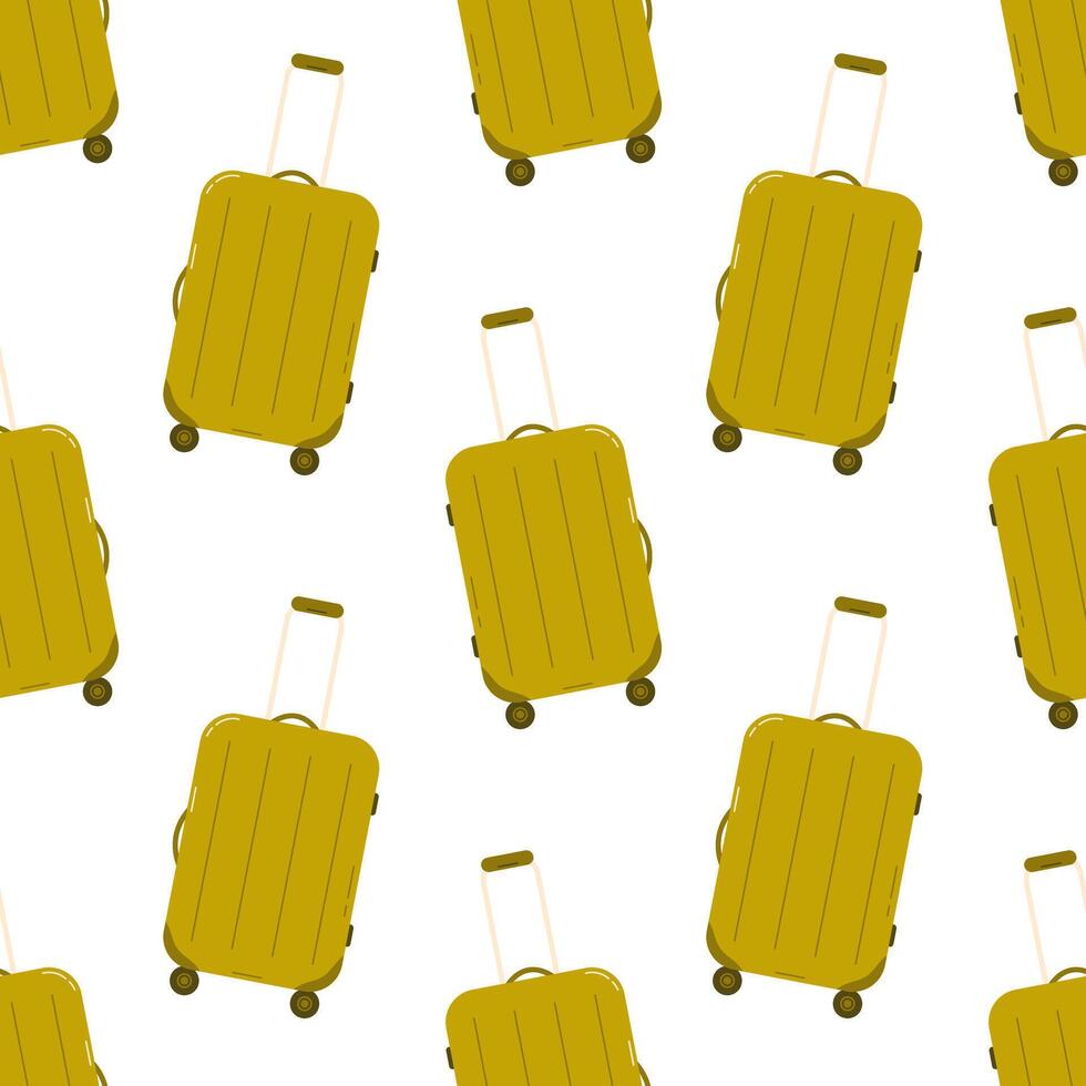 Travel bag seamless pattern, suitcase. Flat vector illustration