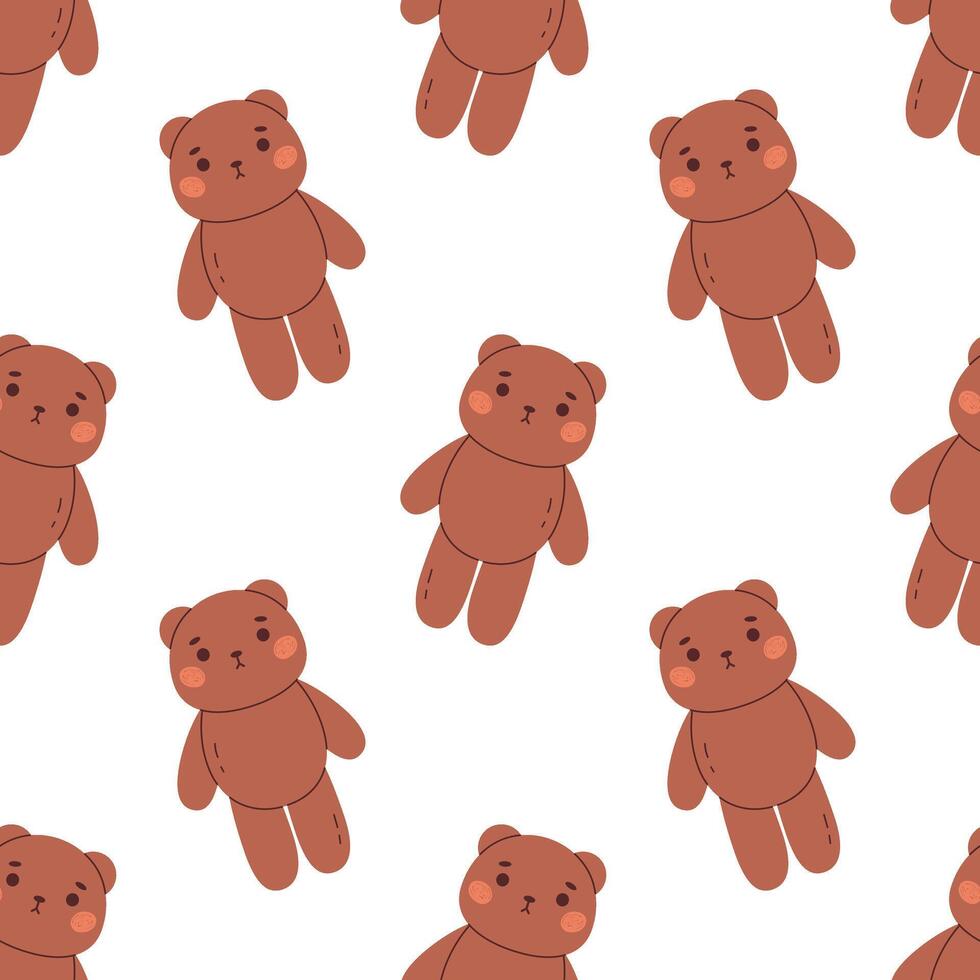 Seamless pattern with teddy bears. Vector background for fabric, textile or wrapping paper