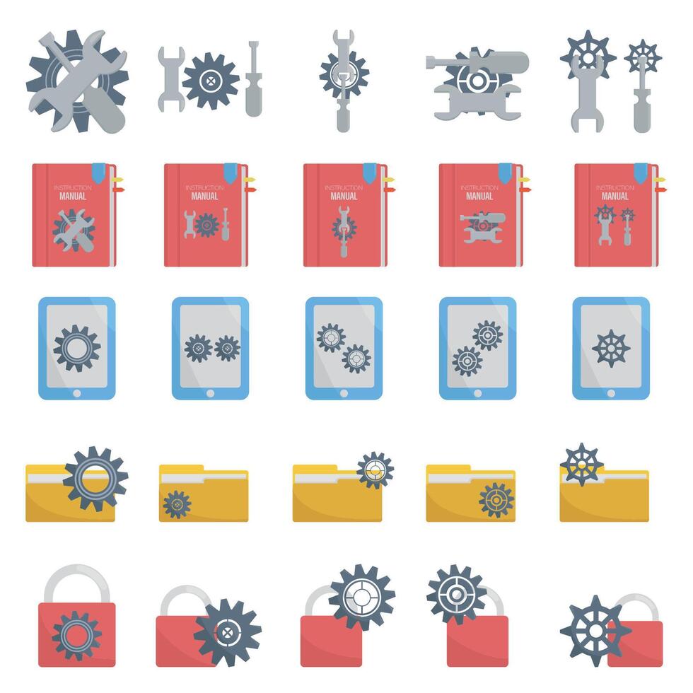 Illustration of setting pack vector