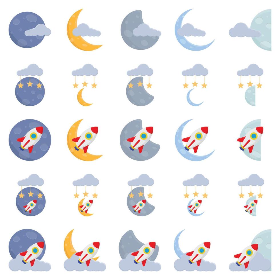 Illustration of moon vector