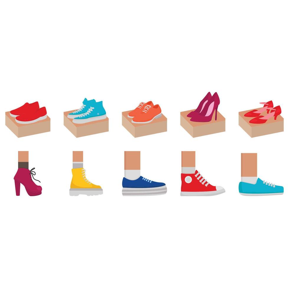 Illustration of shoes pack vector