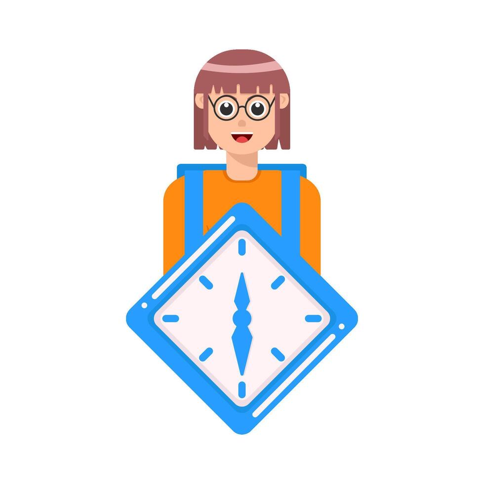 ilustración de personas con reloj vector