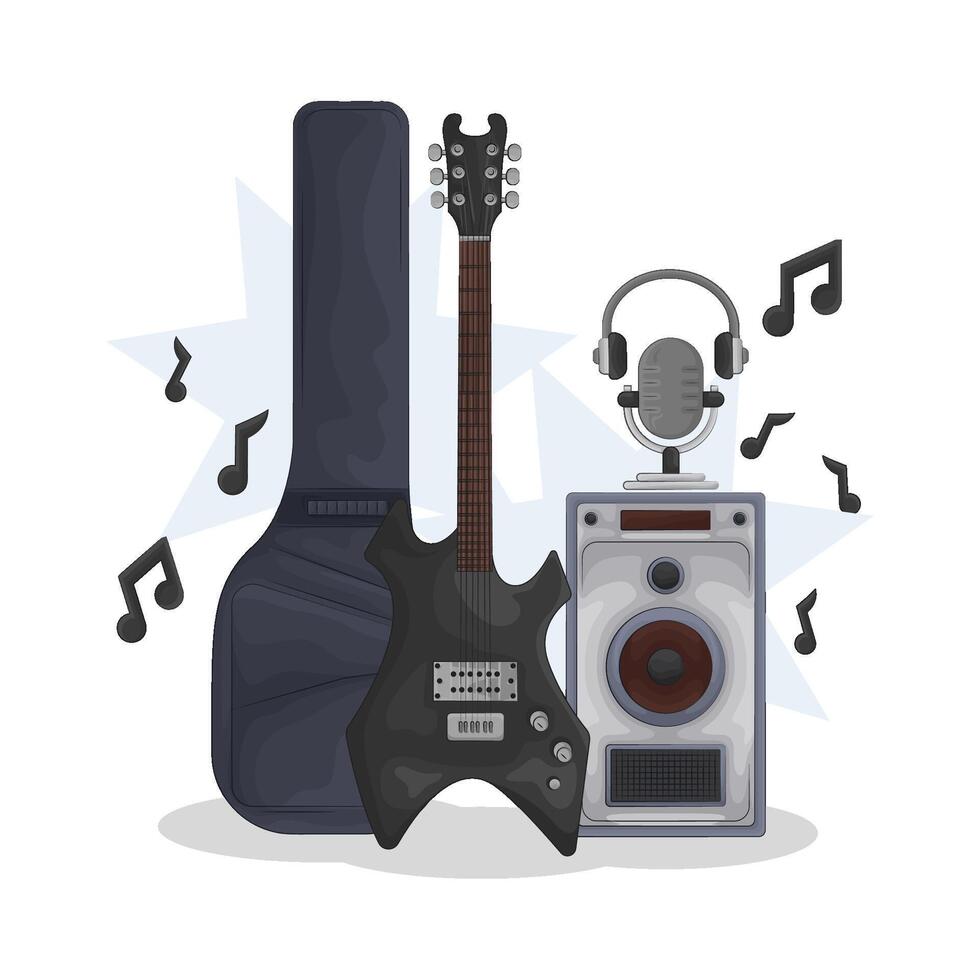 Illustration of electric guitar vector