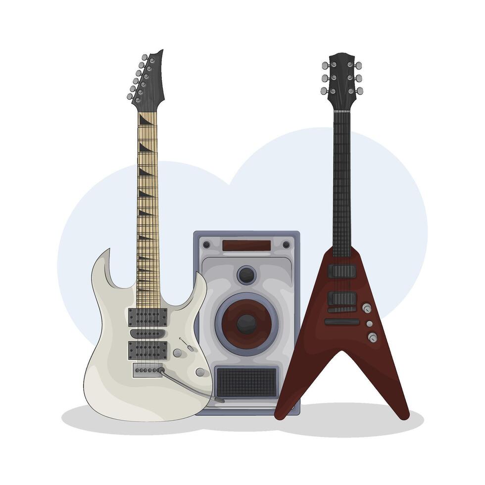 ilustración de eléctrico guitarra vector