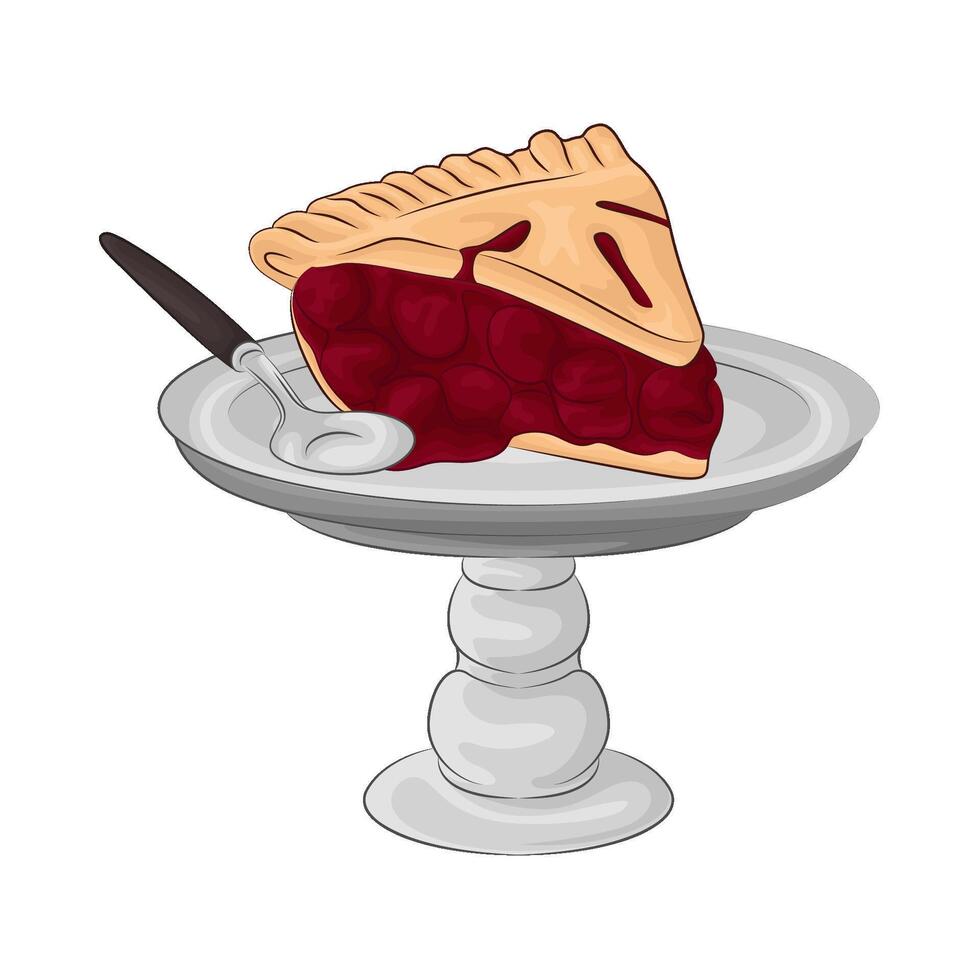 Illustration of cherry pie vector